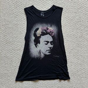 Frida Kalo print graphic tank top